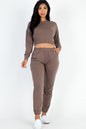 French Terry Elastic Waist Pullover & Joggers Set - Capella Apparel