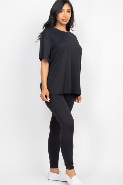 Oversized T-shirt & Leggings Set - Capella Apparel