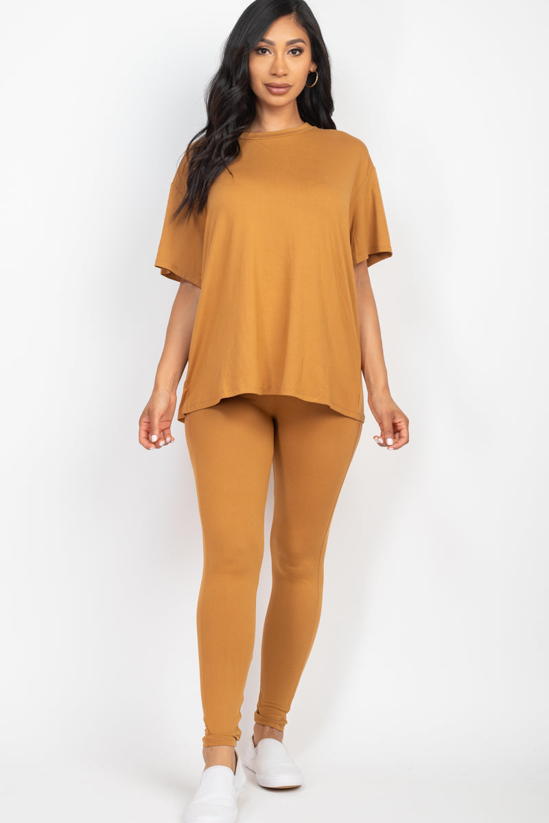 Oversized T-shirt & Leggings Set - Capella Apparel