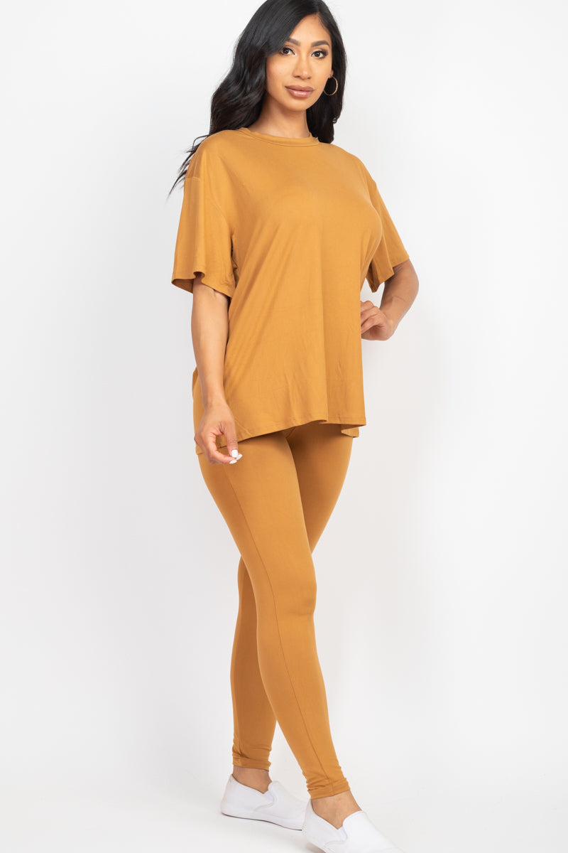 Oversized T-shirt & Leggings Set - Capella Apparel