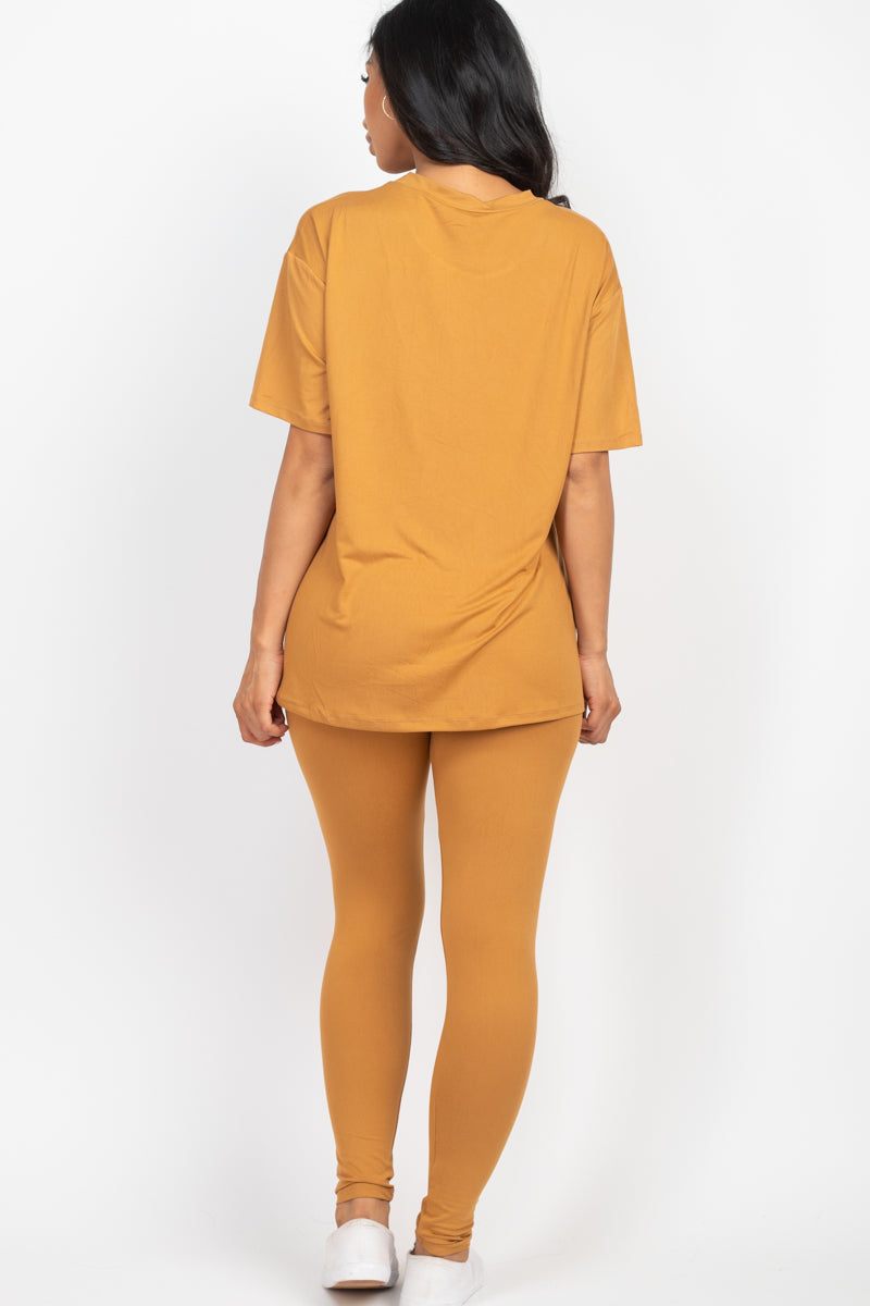 Oversized T-shirt & Leggings Set - Capella Apparel