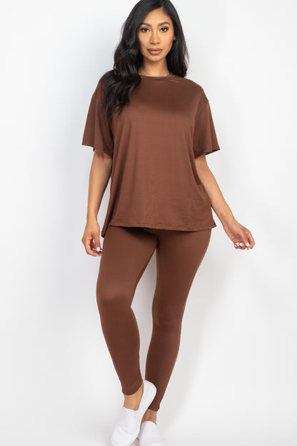 Oversized T-shirt & Leggings Set - Capella Apparel