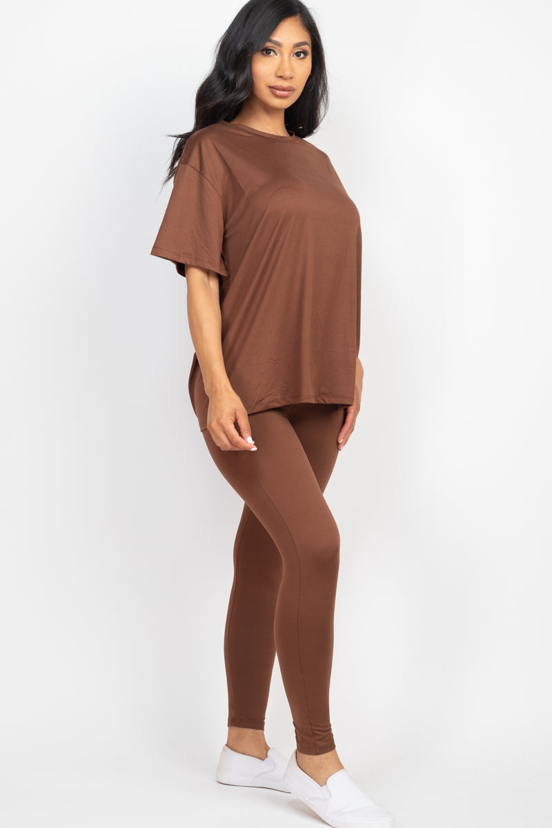 Oversized T-shirt & Leggings Set - Capella Apparel