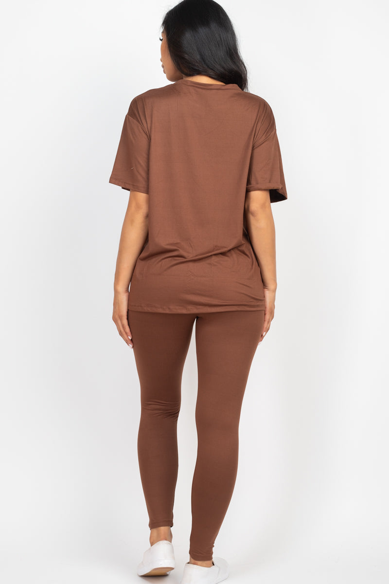 Oversized T-shirt & Leggings Set - Capella Apparel