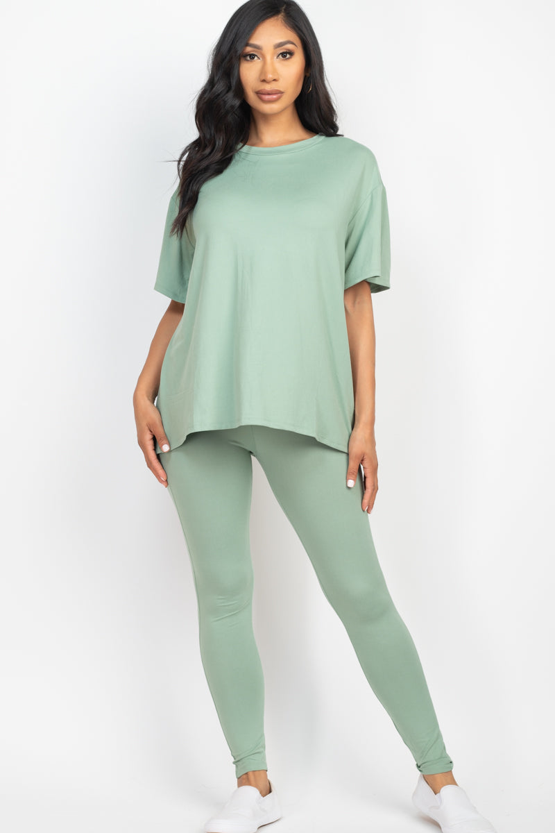 Oversized T-shirt & Leggings Set - Capella Apparel