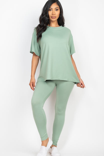 Oversized T-shirt & Leggings Set - Capella Apparel