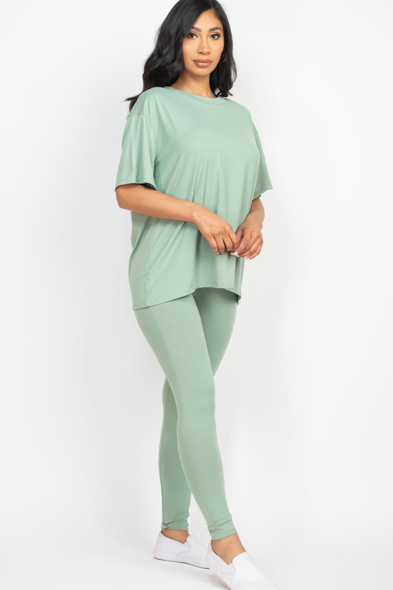 Oversized T-shirt & Leggings Set - Capella Apparel