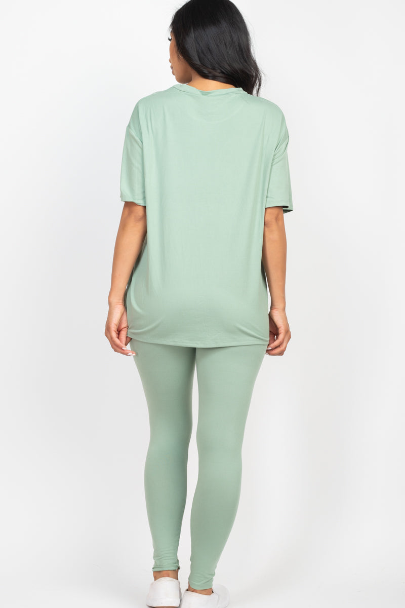 Oversized T-shirt & Leggings Set - Capella Apparel