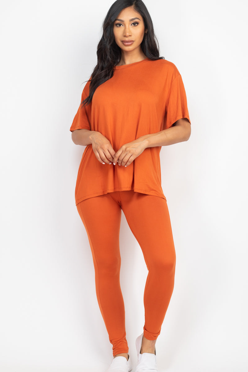 Oversized T-shirt & Leggings Set - Capella Apparel