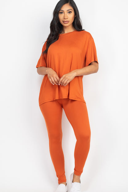 Oversized T-shirt & Leggings Set - Capella Apparel