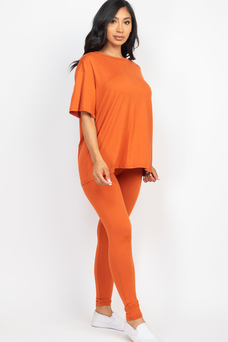 Oversized T-shirt & Leggings Set - Capella Apparel