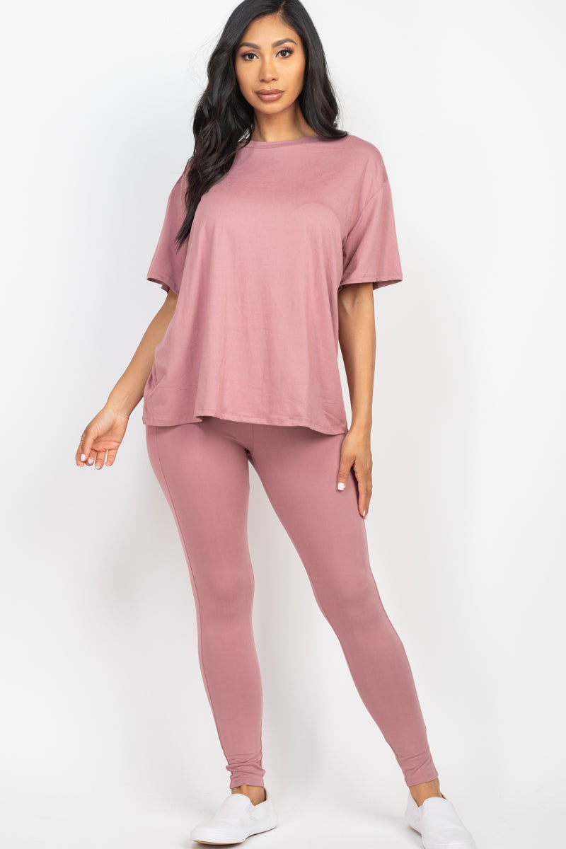 Oversized T-shirt & Leggings Set - Capella Apparel