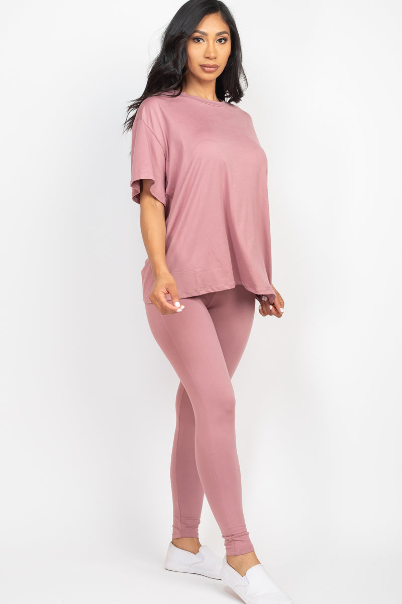 Oversized T-shirt & Leggings Set - Capella Apparel