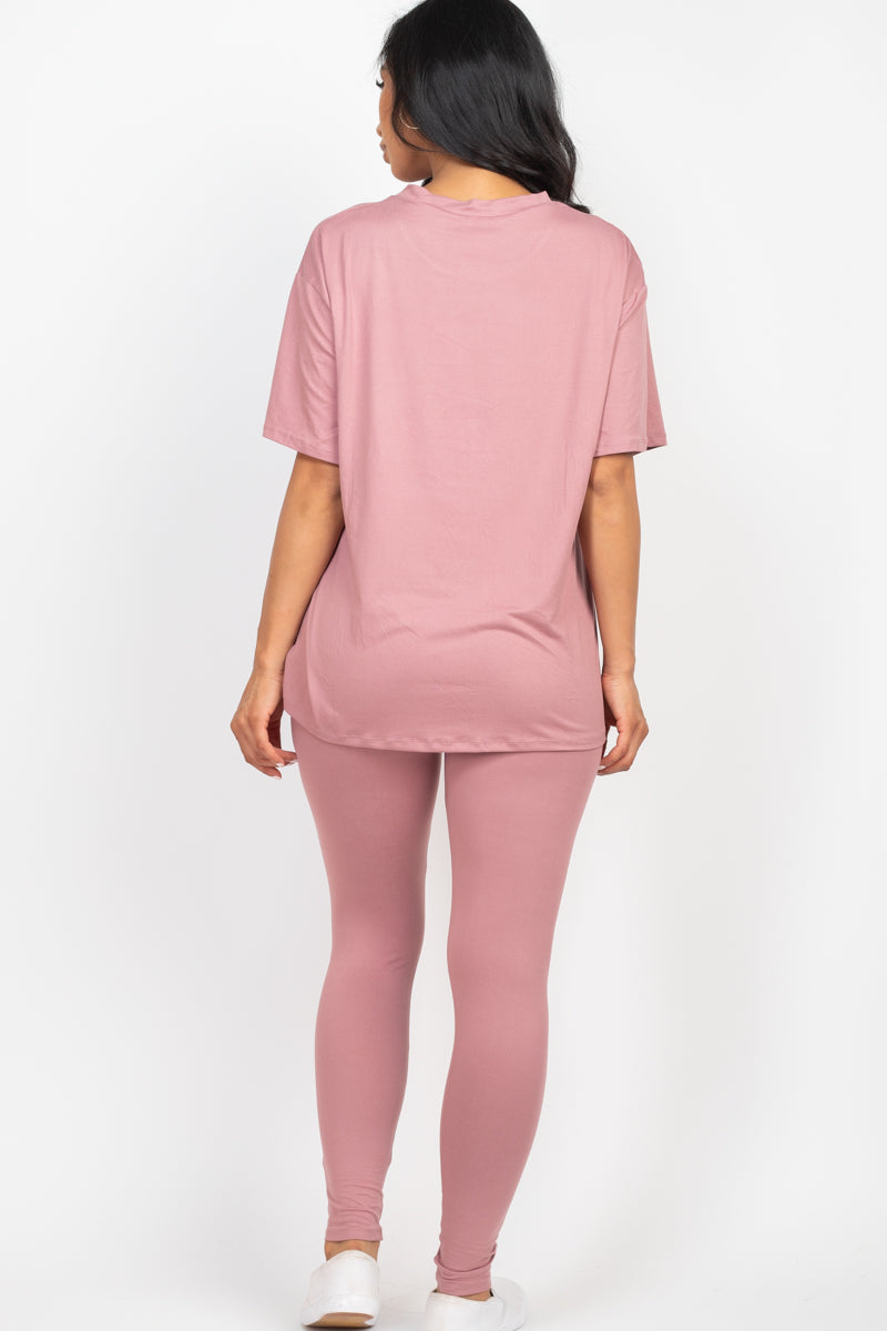 Oversized T-shirt & Leggings Set - Capella Apparel