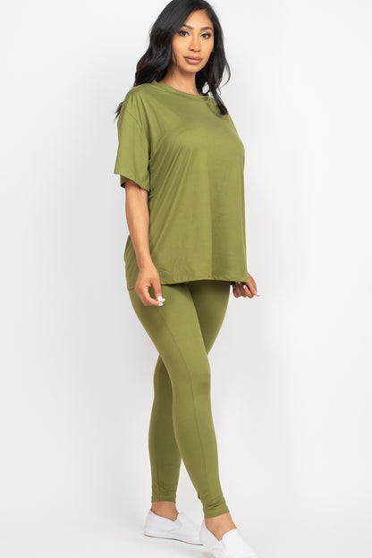 Oversized T-shirt & Leggings Set - Capella Apparel