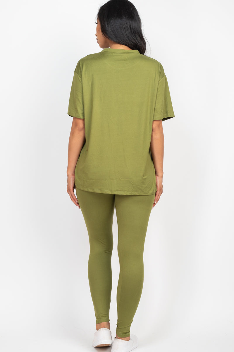 Oversized T-shirt & Leggings Set - Capella Apparel