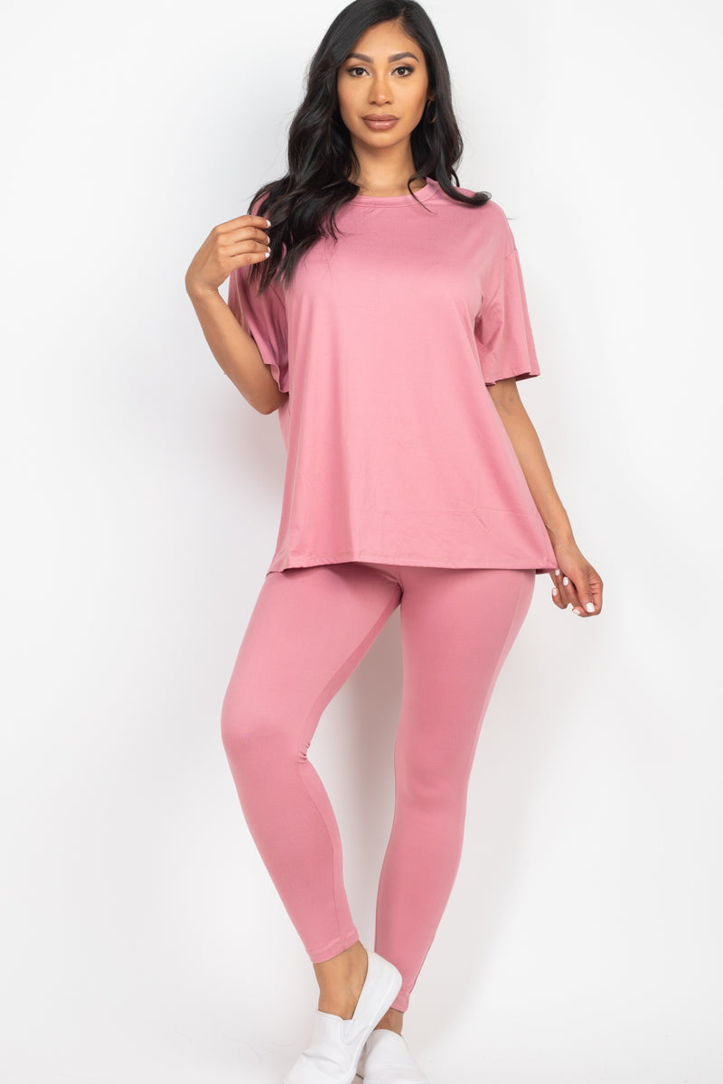 Oversized T-shirt & Leggings Set - Capella Apparel