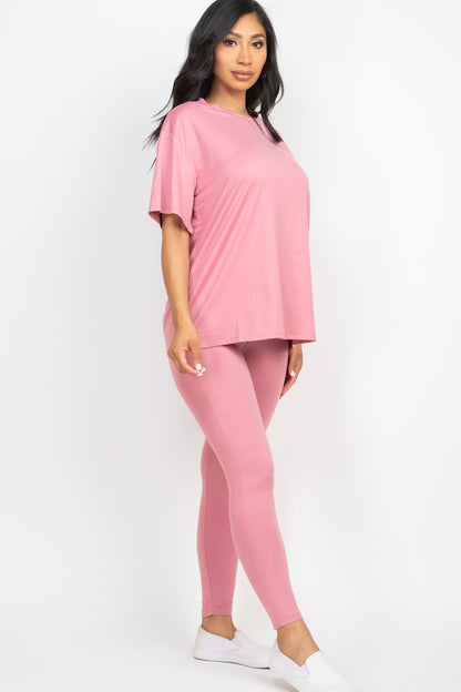 Oversized T-shirt & Leggings Set - Capella Apparel