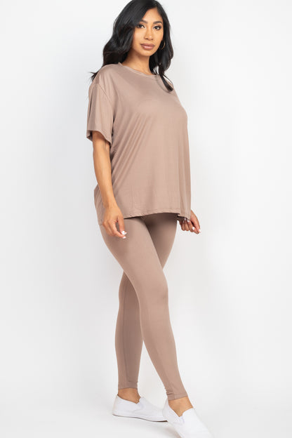 Oversized T-shirt & Leggings Set - Capella Apparel