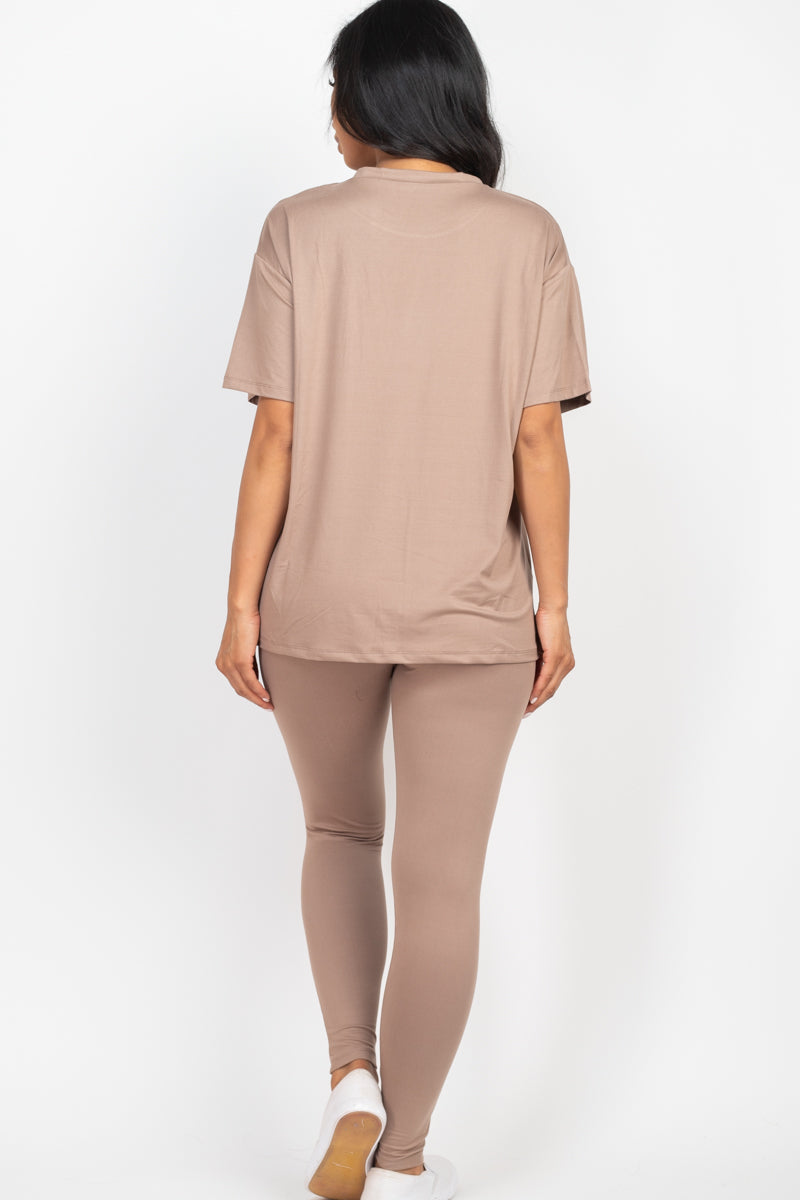 Oversized T-shirt & Leggings Set - Capella Apparel