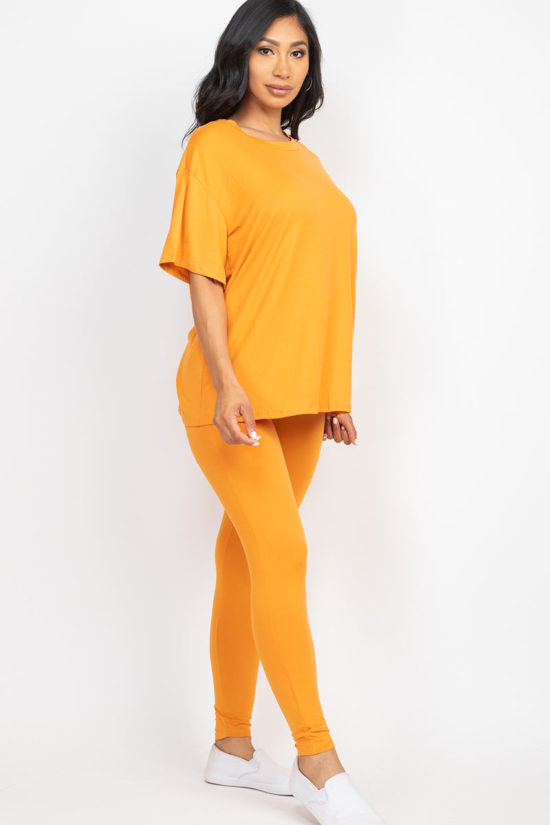 Oversized T-shirt & Leggings Set - Capella Apparel