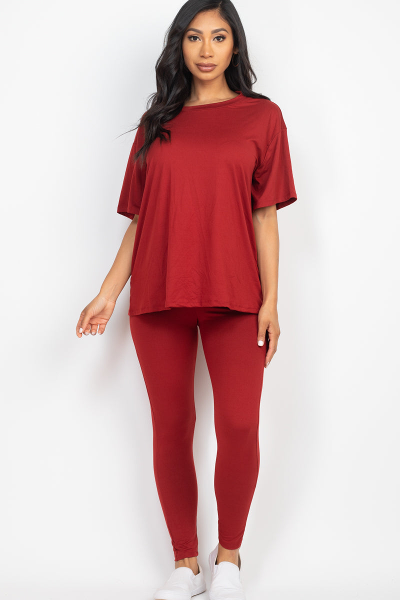 Oversized T-shirt & Leggings Set - Capella Apparel