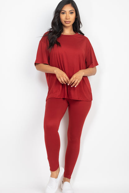 Oversized T-shirt & Leggings Set - Capella Apparel