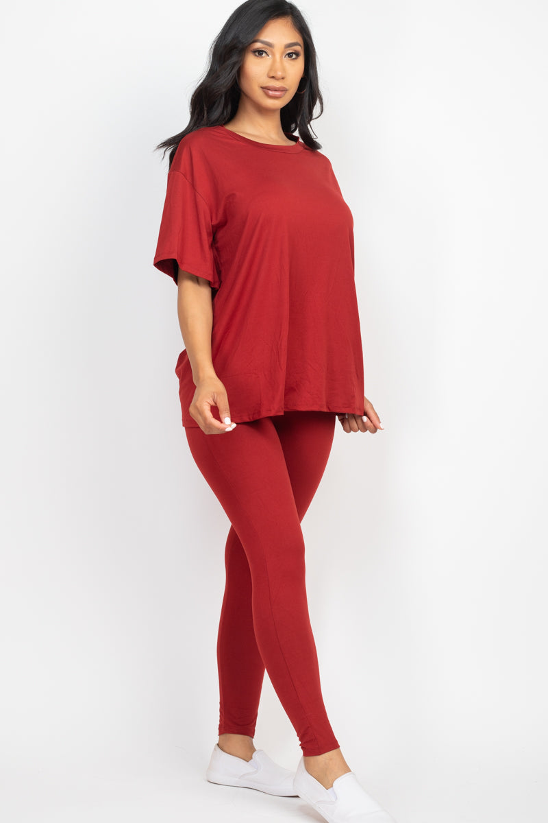 Oversized T-shirt & Leggings Set - Capella Apparel