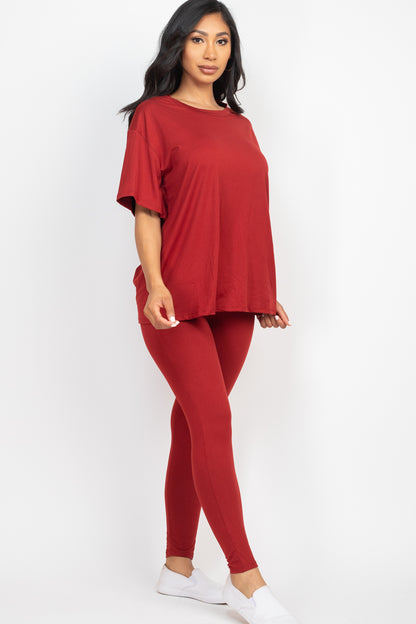 Oversized T-shirt & Leggings Set - Capella Apparel