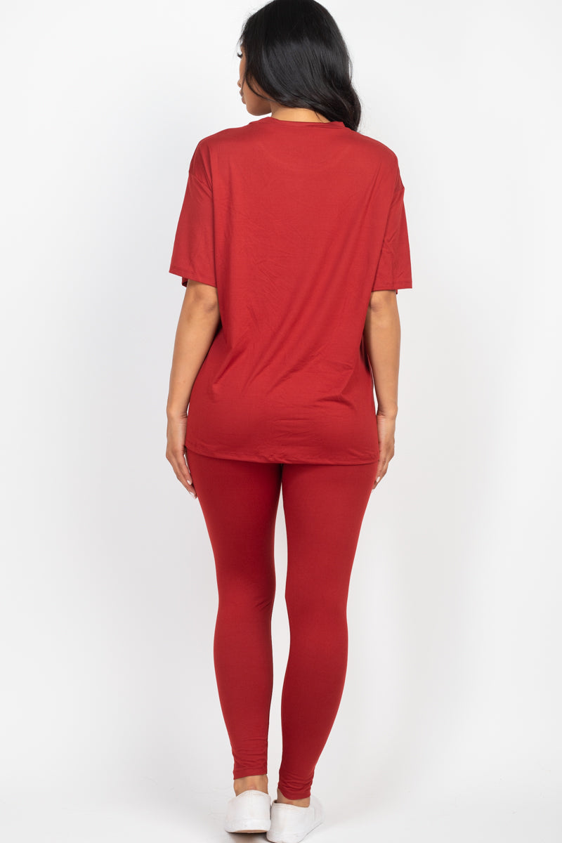 Oversized T-shirt & Leggings Set - Capella Apparel