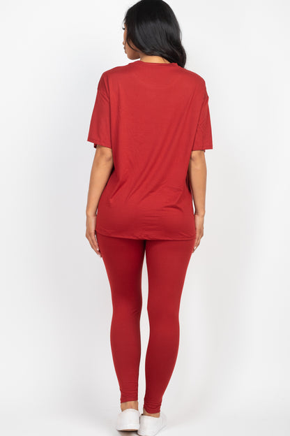 Oversized T-shirt & Leggings Set - Capella Apparel