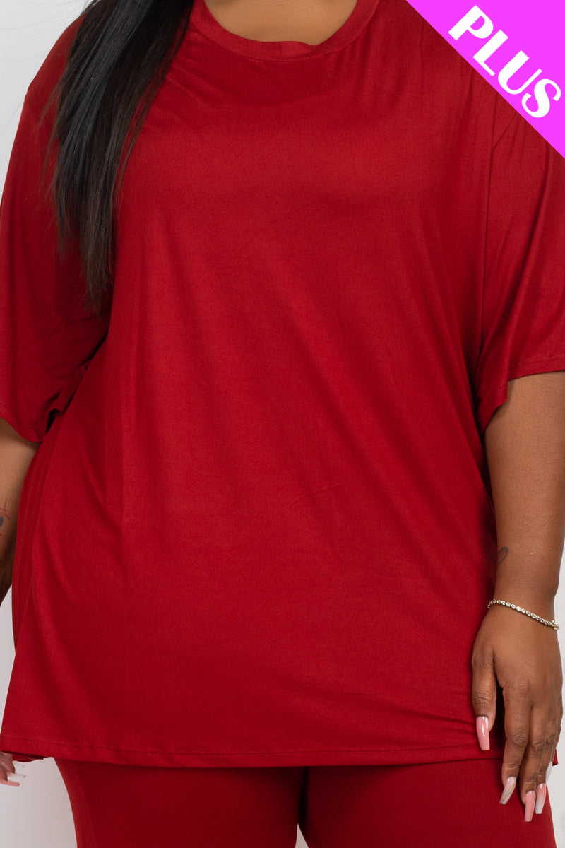 Plus Size Oversized T-shirt & Leggings Set - Capella Apparel