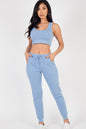 French Terry Cropped Tank Top & Joggers Set - Capella Apparel