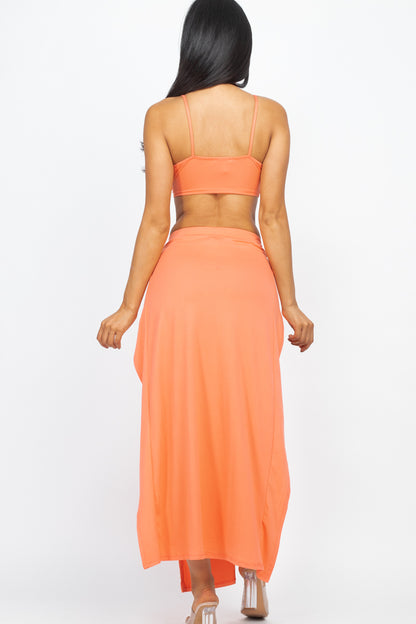 Bra Top & Side Slit Maxi Skirt - Wholesale Capella Apparel