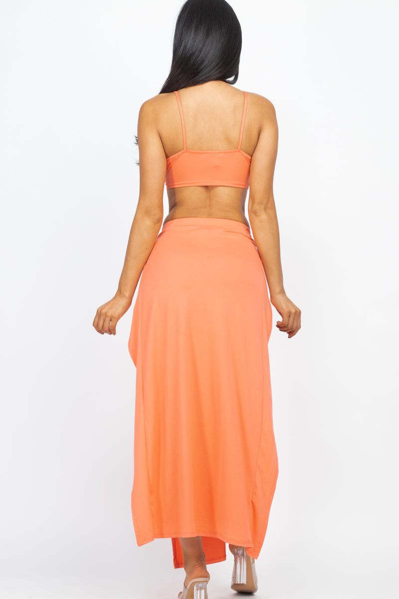 Bra top and side slit maxi skirt (CAPELLA) - Capella Apparel