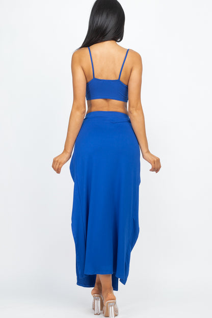 Bra Top & Side Slit Maxi Skirt - Wholesale Capella Apparel