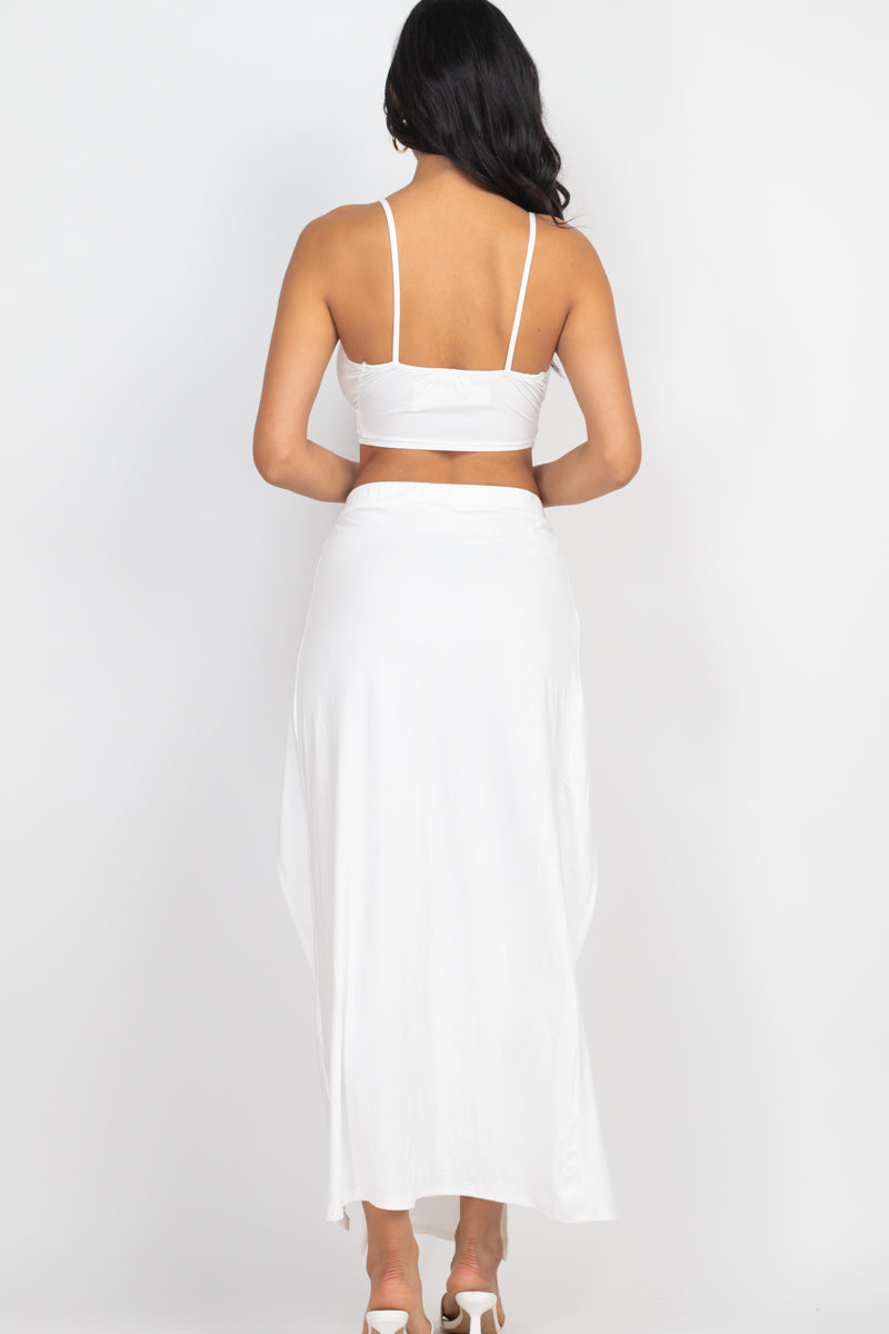 Bra top and side slit maxi skirt (CAPELLA) - Capella Apparel